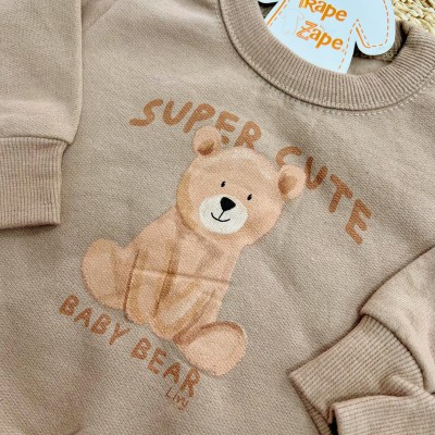 Conj. Casaco Super Cute Baby Bear e Calça - Marrom
